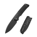 SHOOZIZ XUN125-BGB EDC folding knife, 14C28N steel blade with black PVD finish, black G10 handle, liner lock, all-black tactical design