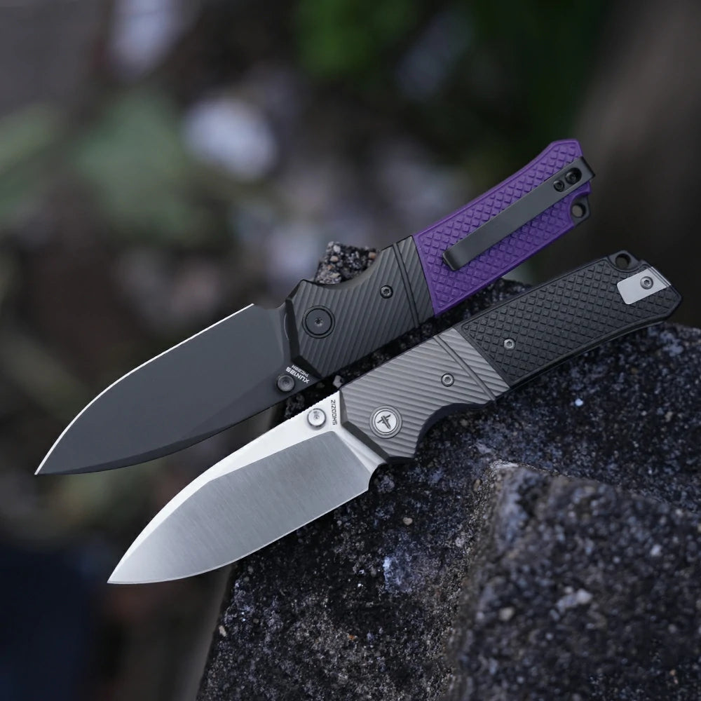 SHOOZIZ XUN125-BGS 14C28N steel blade folding knife, satin, black G10, liner lock, 3.68 oz