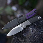 SHOOZIZ XUN125-BGS 14C28N steel blade folding knife, satin, black G10, liner lock, 3.68 oz