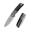 SHOOZIZ XUN125-BGS EDC folding knife, 14C28N steel blade with satin finish, black G10 handle, liner lock, 3.39 inch blade