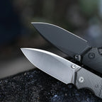 SHOOZIZ XUN125-JUB 14C28N steel blade folding knife, black PVD, Ultem, liner lock, 3.68 oz