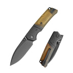 SHOOZIZ XUN125-JUB EDC folding knife, 14C28N steel blade with black PVD finish, translucent Ultem handle, liner lock, 3.39 inch blade