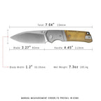 SHOOZIZ XUN125-JUS pocket knife, satin 14C28N blade, Ultem handle, 7.72 inch overall, everyday carry